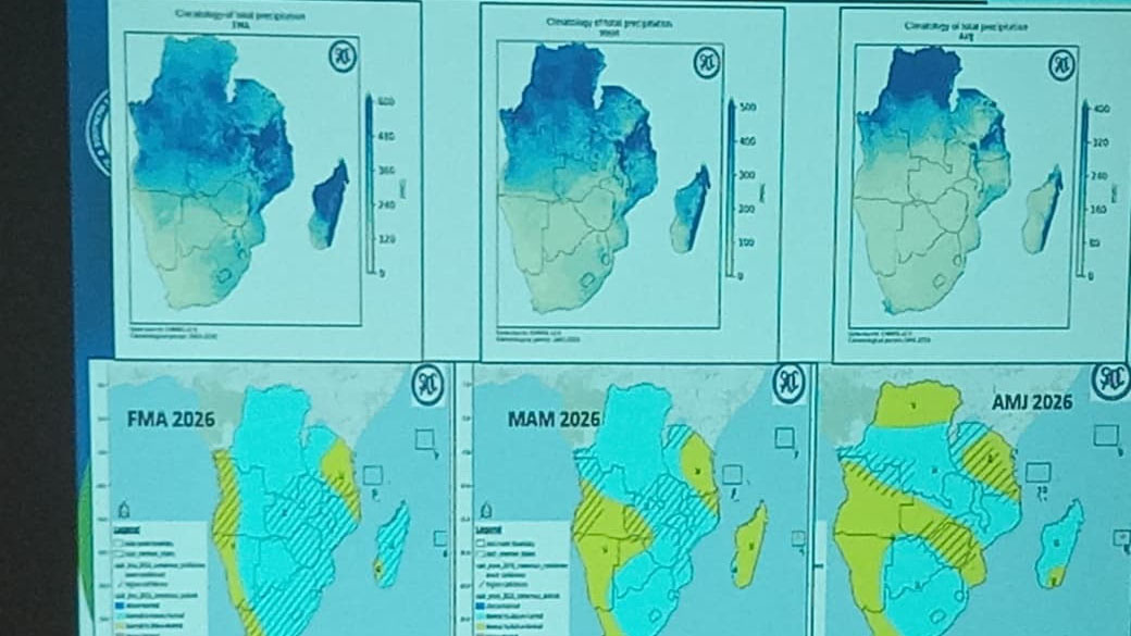 The picture released by SARCOF-32 summarising the season forecast for the next four months by climate experts from SADC states.